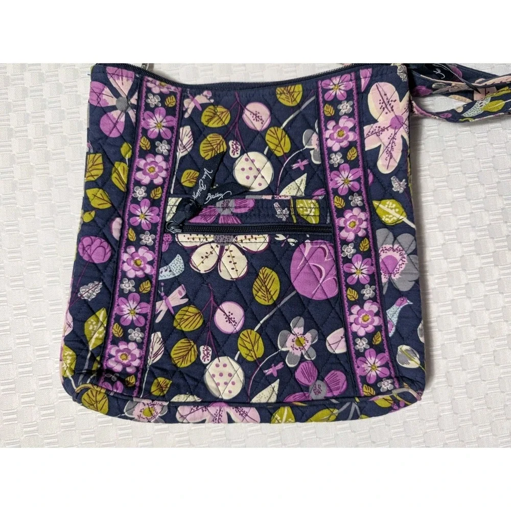 Vera Bradley Floral Nightingale Purple Crossbody Hipster Bag Beach Summer